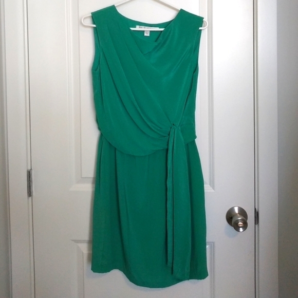 Diane von Furstenberg Emerald Silk Cocktail Dress - Picture 4 of 10